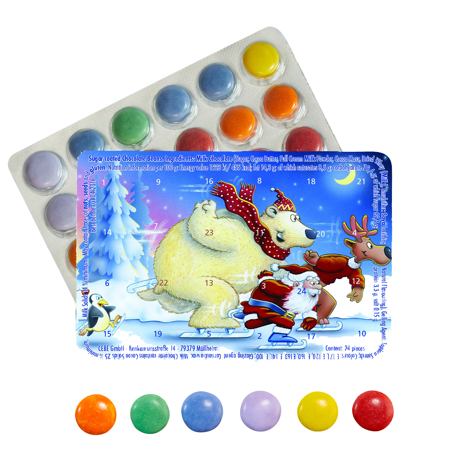 Mini Adventskalender Schokolinsen Eisbär bei KIDISWORLD kaufen